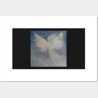 Angel Watching Over Us Clouds Beautiful Angel design Gifts Posters and Art